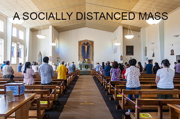 A socially distanced mass